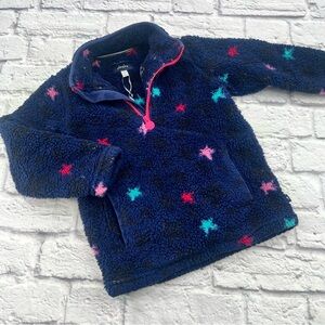 Joules Kids' Fleece Pullover Size 6 year Colorful Star Accents 1/4 Zip
